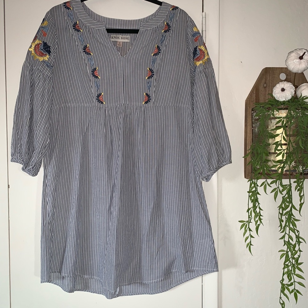 Blue and white striped top/dress